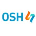 Logo met tekst OSH en kleurrijk symbool