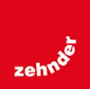 Zehnder logo wit op rode achtergrond